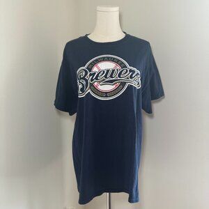 MLB Brewers Navy Blue Shaw 21 Baseball Short Sleeve T-Shirt